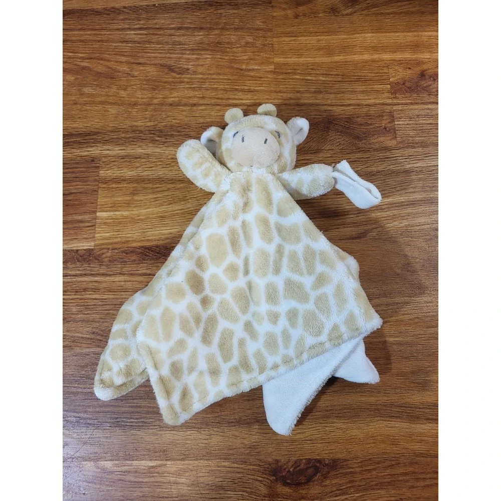 Carter's Giraffe Baby Lovey Security Blanket Plush Pacifier Holder Tan White